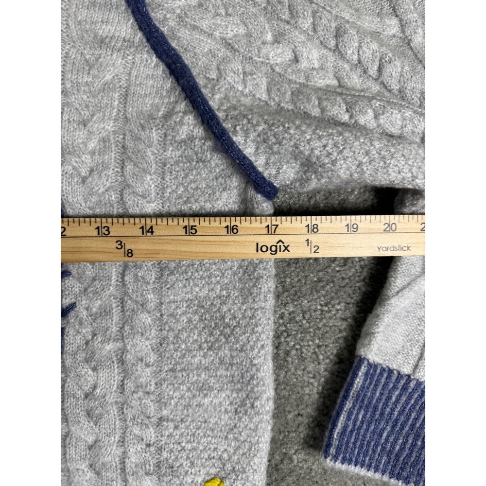 Pilcro Anthropologie Grey Cable Knit Embroidered House Sweater XXS New - Picture 7 of 11